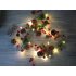 US Christmas Garland with Lights Pinecone Red Berry Garland Lights Battery Operated