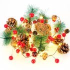 US GARVEE Christmas Garland with Lights Pinecone Red Berry Garland Lights Battery Operated