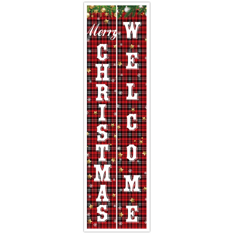 US Christmas Style Decorative Curtains Banners Outdoor  Decoration Ornaments Couplet 30x180cm