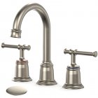 US Classical Bathroom faucets for Sink 3 Holes 8 inch Bathroom Faucet Widespread Brushed Nickel Bathroom Faucet