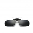 US Clip On Style Sunglasses UV400 Polarized Fishing Eyewear Day Time / Night Vision Glasses Gray black day time large