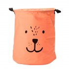 US Cotton Foldable Cartoon Expressions Laundry Basket for Dirty Clothes Storage Container Red
