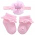 US Cotton  Toddler Newborn Socks Headband Sets Baby Girls Lace Flowers Headband Baby Shower Gifts K  0 12 months
