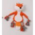 US Cute Fox Squeak Plush Dog Toys Cartoon Animals Soft Chew Resistant Tough Reinforced Seams Soothing Dog Toys Orange