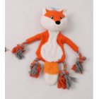 US Cute Fox Squeak Plush Dog Toys Cartoon Animals Soft Chew Resistant Tough Reinforced Seams Soothing Dog Toys Orange