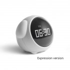 US Cute Night Light Alarm Clock Led Smart Kids Digital Clock Home Decor Children Room Sleep Trainer Lamp Clocks Expression white 110*105*93mm