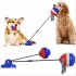 US Dog Chew Molar Toy with Double Suction Cup Pet Aggressive  Chewers Bite Interactive Squeaky Ball Toys American Blue A type single suction cup   single ball