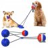 US Dog Chew Molar Toy with Double Suction Cup Pet Aggressive  Chewers Bite Interactive Squeaky Ball Toys American Blue A type single suction cup   single ball