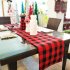 US Double Sided Chequered Linen Table Runner for Christmas Dinner Decorations  36x180cm