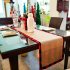 US Double Sided Chequered Linen Table Runner for Christmas Dinner Decorations  36x180cm