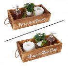 US Double sided Letter Wooden Storage  Box With Rope Household Decorative Ornaments Style two