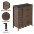 US Dresser with 7 Drawers Furniture Storage Tower Organizer Unit Pull Easily Fabric Bins Dark Brown