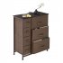 US Dresser with 7 Drawers Furniture Storage Tower Organizer Unit Pull Easily Fabric Bins Dark Brown
