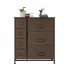 US Dresser with 7 Drawers Furniture Storage Tower Organizer Unit Pull Easily Fabric Bins Dark Brown