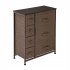 US Dresser with 7 Drawers Furniture Storage Tower Organizer Unit Pull Easily Fabric Bins Dark Brown
