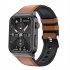 US E500 Smart Watch Touch Screen Blood Sugar Ecg Ppg Monitoring Sports Fitness Smartwatch Black Leather Belt