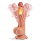 US EUPHER 8 Inch Vibrating Realistic Dildo Muscle Textured Heating Silicone Dildo Vibrator with Strong Suction Cup and 3D Balls Lifelike Big Penis Adult Sex Toy for Beginner