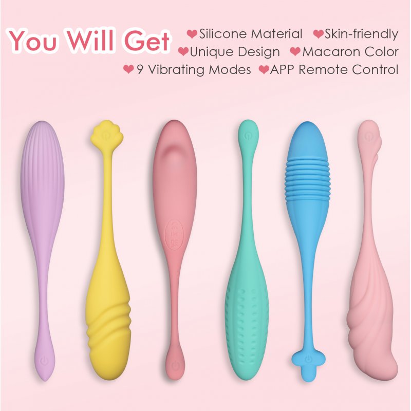 US EUPHER Bullet Vibrator APP Control Smarter Vibrator Macarons Vibrator with 9 Stimulations Mode 6pcs/Set