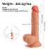 US EUPHER Single Tpe Rubable Leather 7 7 Inch Dildo Flesh Color