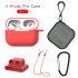 US Earphone Protective Case for AirPods Pro Soft Silicone Cover Carabiner Anti lost Strap Wrist Holder Storage Bag Black