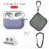 US Earphone Protective Case for AirPods Pro Soft Silicone Cover Carabiner Anti lost Strap Wrist Holder Storage Bag Black