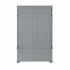 US Entryway Hall Tree With Storage Bench Coat Rack Hooks Shoe Cabinet With Rattan Door Shelves Hallway Furniture Gray