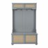 US Entryway Hall Tree With Storage Bench Coat Rack Hooks Shoe Cabinet With Rattan Door Shelves Hallway Furniture Gray