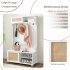 US Entryway Hall Tree With Storage Bench Coat Rack Hooks Shoe Cabinet With Rattan Door Shelves Hallway Furniture Gray