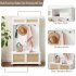 US Entryway Hall Tree With Storage Bench Coat Rack Hooks Shoe Cabinet With Rattan Door Shelves Hallway Furniture Gray