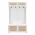 US Entryway Hall Tree With Storage Bench Coat Rack Hooks Shoe Cabinet With Rattan Door Shelves Hallway Furniture Gray