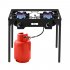 US Ex72 15w Outdoor Camping Stove 150000 Btu Portable High Pressure Double Cooking Burner Black