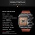 US Fashion Rectangle Watch Quartz Movement Casual Wristwatch  black