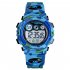 US Fashion Wristwatch Electronic Children Watch For Outdoor Sports Multi function Electronic Watch Light blue camouflage