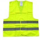 US Fluorescent Green Reflective Vest Sleeveless Tops Traffic Running Safety Reflector with Reflective Stripe Fluorescent green