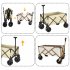 US Folding Cart Large Capacity Adjustable Handle Front Swivel Wheels Outdoor Camping Beach Carts Creamy White