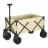 US Folding Cart Large Capacity Adjustable Handle Front Swivel Wheels Outdoor Camping Beach Carts Creamy White