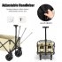 US Folding Cart Large Capacity Adjustable Handle Front Swivel Wheels Outdoor Camping Beach Carts Creamy White