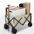US Folding Cart Large Capacity Adjustable Handle Front Swivel Wheels Outdoor Camping Beach Carts Creamy White