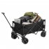 US Folding Cart Large Capacity Adjustable Handle Front Swivel Wheels Outdoor Camping Beach Carts Creamy White