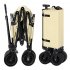 US Folding Cart Large Capacity Adjustable Handle Front Swivel Wheels Outdoor Camping Beach Carts Creamy White