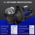 US GARVEE 1 1HP Pool Pump In Above Ground Single Speed 800W 115V 3962GPH High Flow Swimming Pool Pumps