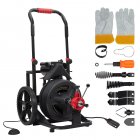 US GARVEE 100Ft x 1/2 Inch Drain Cleaner Machine 6.8A Professional Auto-feed Electric Drain Auger For 1 To 4 Inch Pipes