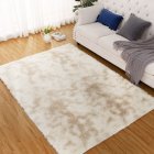 US GARVEE 10x13 Fluffy Area Rugs Extra Large Shaggy Rug for Living Room, Tie-Dyed Fuzzy Shag Fur Rug for Nursery Room Modern Non Shedding Plush Furry Accent Rug for Home Floor Carpet, Beige/Taupe