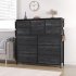 US GARVEE 12 Drawer Dresser for for Bedroom  Fabric Dressers   Chest of Drawers Tall Dressers for Bedroom Closet  Clothes  Wooden Top  Sturdy Metal Frame   Char