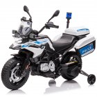US GARVEE 12V BMW Police Motorcycle for Kids: 2 Speeds, LED Headlights, Spring Suspension, MP3, Music, Training Wheels, for Boys and Girls - White