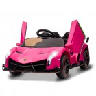 US GARVEE 12V Kids Ride On Car, Licensed Lamborghini Venono Electric Car w/Parent Remote Control, Scissor Door, 3 Speeds, LED Headlights, Rocking & Music, Battery Powered Ride on Toy for Boys Girls- Pink