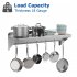 US GARVEE 12x36In Stainless Steel Wall Shelf 200lbs Load Metal Storage Rack with Backplash Hooks