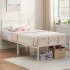 US GARVEE 14 Inch Metal Bed Frame with Headboard   Footboard  Heavy Duty Steel  Underbed Storage  No Box Spring Needed  Easy Assembly  White  Twin
