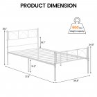 US GARVEE 14 Inch Metal Bed Frame with Headboard & Footboard, Heavy Duty Steel, Underbed Storage, No Box Spring Needed, Easy Assembly, White, Twin