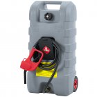 US GARVEE 15 Gallon Portable Fuel Caddy, 10-ft hose, siphon pump, 7.5 L/min manual nozzle, diesel/gasoline tank - Gray